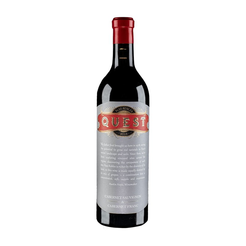 Botella de Quest Red Wine