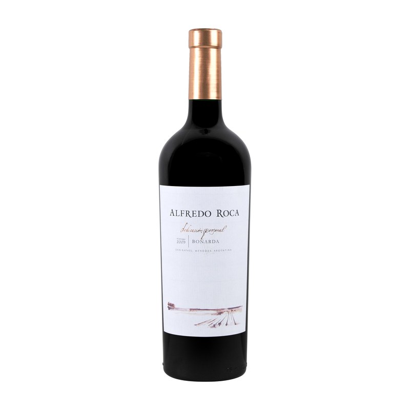 Botella de Alfredo Roca Dedicacion Personal Bonarda