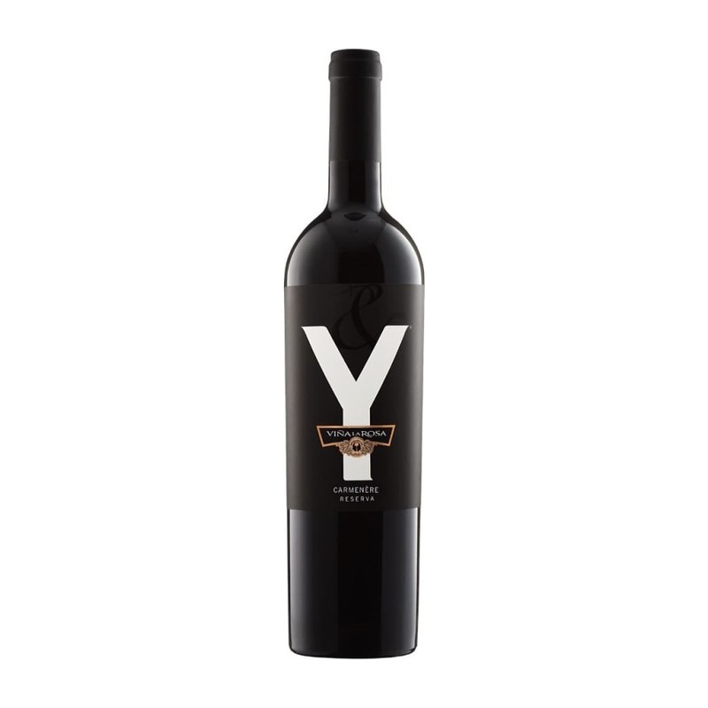 Botella de Viña La Rosa y Carmenere Reserva
